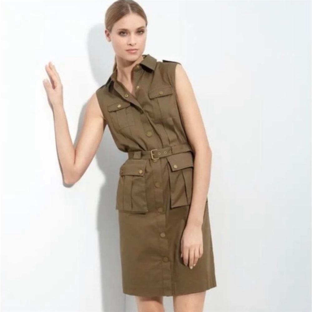 Tory Burch Olive Green Sleeveless Dress